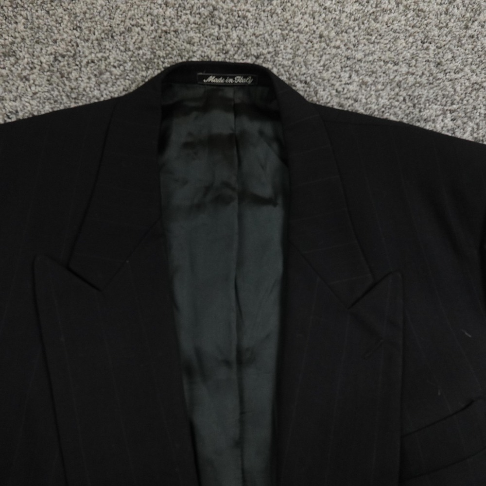VTG Girogio Armani Blazer Mens 42 Black Wool Peak Sport Coat Suit‎ Jacket Italy